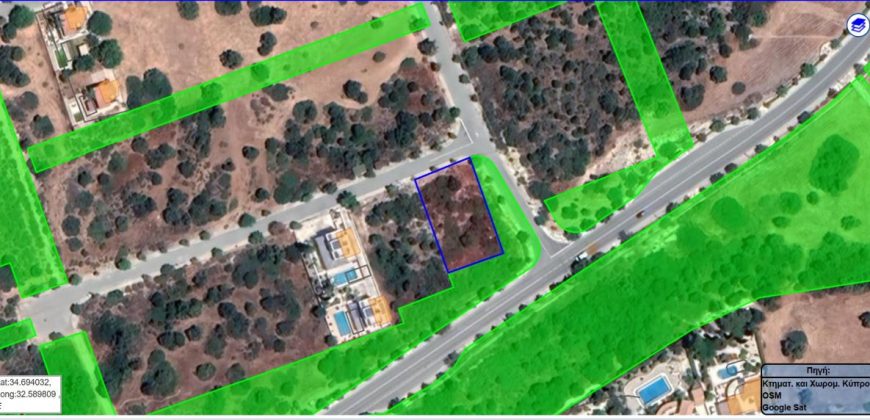 Paphos Kouklia Land Plot For Sale BC504